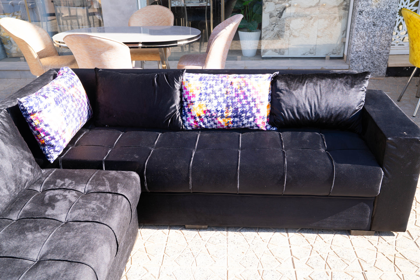 🛋️ كنبة على شكل L – الفخامة والراحة في قطعة واحدة!