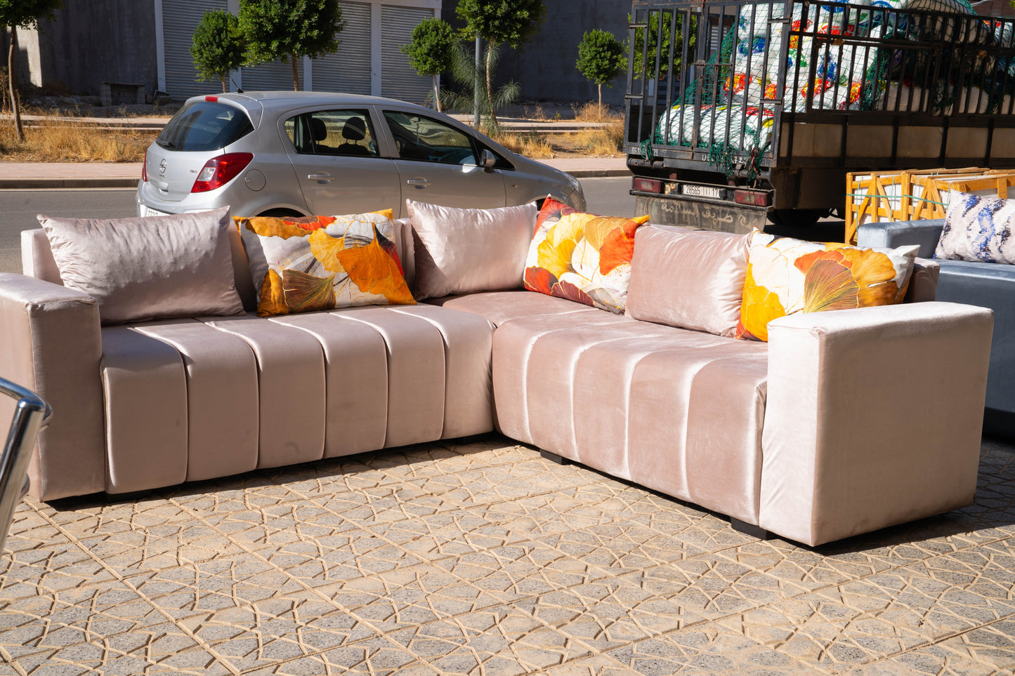 🛋️ كنبة على شكل L – الفخامة والراحة في قطعة واحدة!